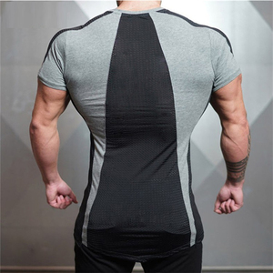 T-shirt pour homme à manches courtes, col rond, coupe ajustée, vert olive, respirant, extensible, léger, jersey écologique, couleur unie - Product Image 3