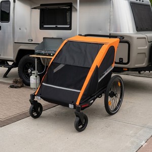 TC-2024T Twin Baby <b>Bike</b> <b>Trailer</b> Stroller Jogger with 600D Water-Resistant Fabric 3-in-1 Functionality <b>for</b> Outdoor Adventures - Product Image 1