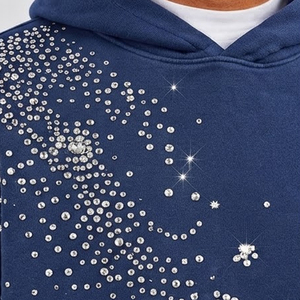 Top Trending Design Breathable <b>Rhinestone</b> <b>hoodies</b> With Custom Logo OEM Services Private Label Made <b>Rhinestone</b> Hoodie For Adults - Product Image 4