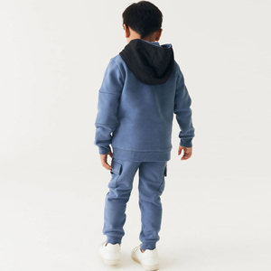 Custom Kids Hoodie Tracksuit Toddler Boy Winter Warm Fleece Cargo Pants <b>Set</b> Blank Children Hooded Sweatshirts <b>Jogger</b> Sweatpants - Product Image 2