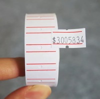 Étiquettes de prix 21*12mm, couleur blanche avec ligne rouge, pour pistolet de marquage de prix de supermarché, étiquettes personnalisées fluorescentes pour pistolet de marquage de prix