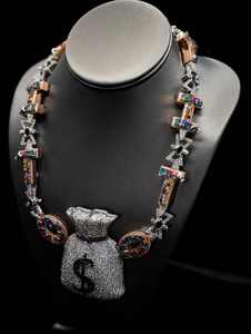 จี้เพชรทรงฮิปฮอปแบบ Iced Diamond VVS พร้อมจี้รูปตัวอักษร Dollar Charm ประดับเพชรโมอิสซาไนต์สั่งทำพิเศษ  พร้อมสร้อยเงิน  สามารถปรับแต่งได้ - Product Image 3