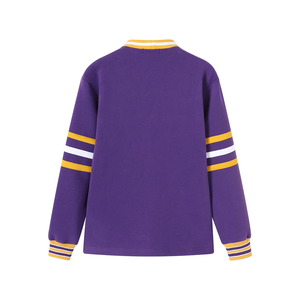 Custom Alcorn Purple Fleece <b>Cardigan</b> V-Neck with Custom Logo with Private Label with Wholesale Supply with OEM Custom Production - Product Image 2