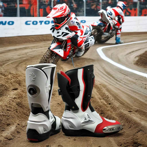 Bottes de moto de course personnalisables, longues, imperméables, respirantes, légères, de haute qualité, en cuir véritable - Product Image 6