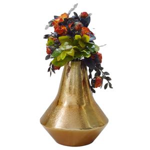 Jarrón de Flores Moderno y Elegante de Aluminio Premium con Textura Martillada en Tono Cobre, Estilo Único, Ideal para Bodas - Product Image 1
