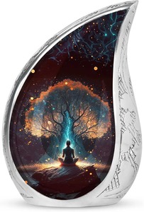 Urne funéraire en aluminium doré de haute qualité, forme de goutte d'eau, pour cendres humaines adultes, qualité supérieure. - Product Image 2