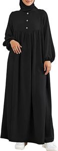 Brown Floral Embroidered Abaya V Neck <b>Long</b> Sleeve Floor Length Modest <b>Dress</b> Women Plus Size Middle East Style Dubai Abaya - Product Image 5