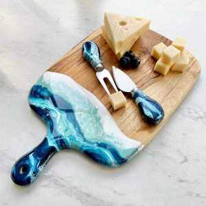 Resin Round Chopping Block with Wood <b>Knife</b> Handle Dishwasher <b>Safe</b> - Product Image 2