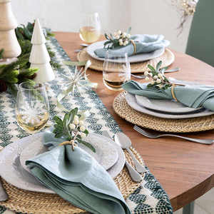 Braided Edge Rattan Placemat Round Woven Table Mat Thick Rope Border Coaster Wicker Charger Plates For Dining Table Room Decorat - Product Image 2