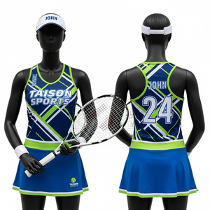 High Quality 180 GSM Polyester Spandex Women Tennis Jersey Purple <b>Neon</b> Green Graphic Panels Athletic Fit Sublimation Custom Logo - Product Image 6
