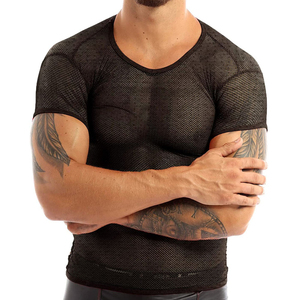 Camiseta Deportiva Ligera de Malla para Hombre, Tejido Ventilado, para Gimnasio, Running, Casual, de Secado Rápido, Ajustada - Product Image 1