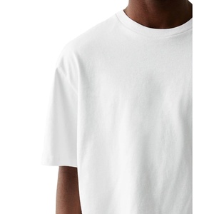 T-shirt personnalisé pour homme 100 % coton, coupe oversize, vente en gros, streetwear uni, logo personnalisé, grandes tailles, épaules tombantes, coupe ample - Product Image 3