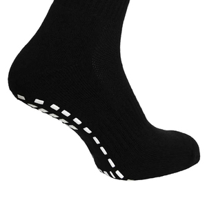 Men's <b>Black</b> Crew <b>Socks</b> Anti-Slip Knitted Cotton Spandex Sports <b>Socks</b> Summer Standard Thickness Solid Pattern Regular Style - Product Image 4