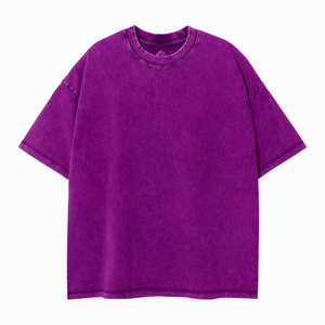 เสื้อยืดคอกลมแขนสั้นสีพื้นสำหรับผู้ชาย ทรงโอเวอร์ไซส์ สไตล์ลำลอง สตรีทแวร์ เป็นมิตรกับสิ่งแวดล้อม ดีไซน์สั่งทำได้ ผ้าถักเจอร์ซีย์ 100% - Product Image 5