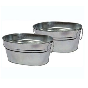 ถังน้ำแข็งโลหะปรับแต่งโลโก้ถังแช่เครื่องดื่มถังแช่เบียร์แชมเปญเหล็กทรงรีพร้อมที่จับ - Product Image 1