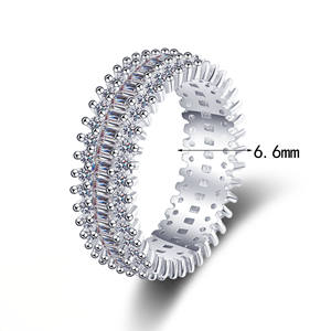 Bracelet tennis en argent pour femme, diamants de laboratoire taille baguette et pierres rondes, bijou élégant et luxueux, cadeau idéal - Product Image 5