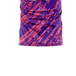Unisex Fitted Sleeveless Tennis <b>Top</b> Purple Pink Camouflage Sublimated Print Moisture Wicking Polyester Crew Neck Summer Apparel - Product Image 5