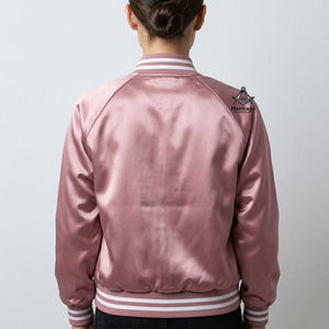 HMR Customized Alpha Kapa Sublimated Satin Embroidered <b>Quilted</b> Lightweight Breathable Varsity Jacket Sorority High Quality - Product Image 3