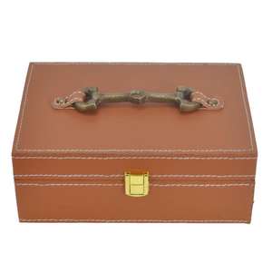 Genuine Leather Box Decorative Luxury Storage Or Gift Boxes & <b>Bins</b> With Brass Antique Horse Bit Handle Hot Sell - Product Image 1
