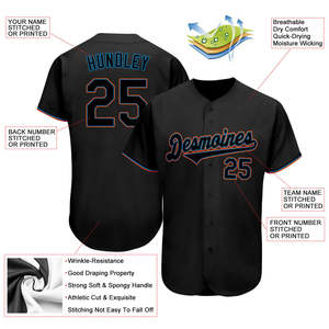 Camiseta Deportiva Personalizada de Béisbol con Sublimación OEM, 100% Poliéster, Cierre de Botones, Nombre y Número del Equipo - Product Image 4