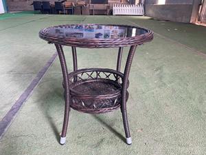 Wholesale Price Modern PE Wicker Rattan <b>Round</b> Coffee <b>Table</b> KD with Tempered Glass Top for Garden <b>Patio</b> Classic All-Weather - Product Image 2