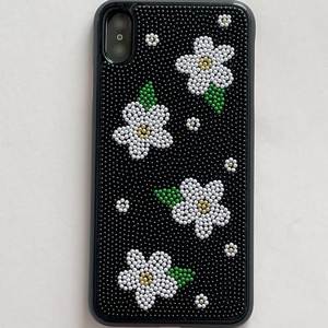 เคสโทรศัพท์ทำมือ น้ำหนักเบา ประดับลูกปัด ลายดอกทานตะวันและดอกเดซี่ รูปทรงสี่เหลี่ยมผืนผ้า วัสดุผ้าไหม งานฝีมือสิ่งทอ - Product Image 3