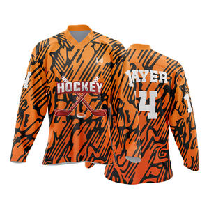 Maillots de hockey sur glace personnalisés imprimés par sublimation, 100% polyester respirant, pour adultes, unisexes, uniformes professionnels d'équipe de hockey sur glace - Product Image 3