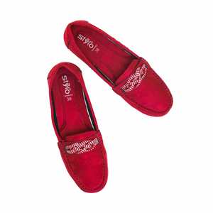 รองเท้าหนังนิ่มสีน้ำตาลแดง WN4422ชุดคลับที่สง่างามพร้อมสไตล์รองเท้าแตะที่สะดวกสบาย - Product Image 1