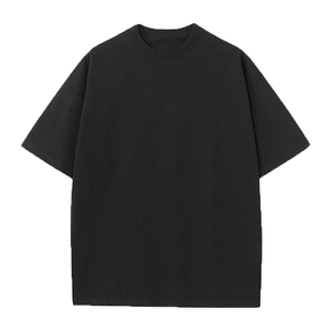 Camiseta Premium Esencial Negra de Algodón Grueso con Hombros Caídos y Silueta Oversize, Estilo Urbano Relajado - Product Image 3
