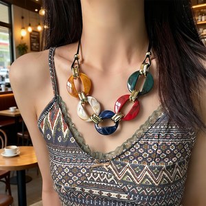 Collier en résine tendance, fabrication artisanale d'Inde, pour femmes et jeunes filles, couleurs attrayantes, vente chaude - Product Image 5