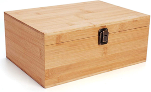 Large Bamboo <b>Box</b> Natural Wooden <b>Box</b> for Crafts Gift Decorative Stash and Home Storage <b>Keepsake</b> <b>Box</b> - Product Image 4