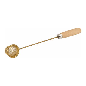 Cuillère à sodium à manche en bois avec panier en laiton/cuivre pour l'échantillonnage de métaux réactifs - Product Image 1
