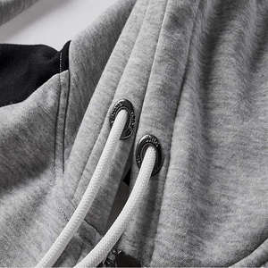Sweat-shirt à capuche zippé gris pour homme, style décontracté, streetwear moderne - Product Image 6