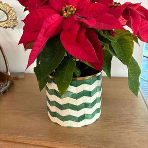 Jardinière en métal avec incrustation de os, faite à la main, de forme ronde, style minimaliste, pour la décoration de la maison, produit de luxe, exportations en gros - Product Image 1