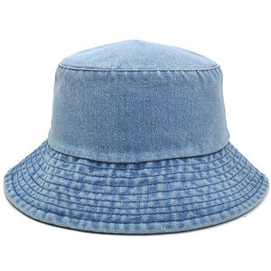 Chapeau Bob en Jean Délavé et Vieilli Personnalisable, Vente en Gros, Logo Brodé Personnalisé, Casquette de Pêcheur Vintage à Large Bord - Product Image 4
