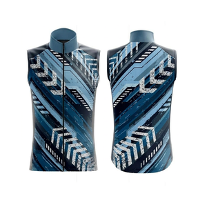 Gilet de cyclisme personnalisé à fermeture éclair intégrale, dos en mesh respirant, coupe-vent, sans manches, vêtements de vélo pour l'extérieur, tenue d'équipe de cyclisme - Product Image 1
