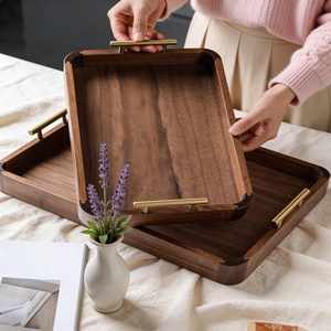 Plateau décoratif rustique de style farmhouse, plateau de service en bois fait main, plat vintage minimaliste de qualité supérieure - Product Image 5