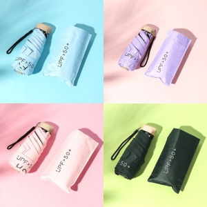 Mini Parasol Pastel Ultra-Léger Compact UPF 50 + Protection UV Capsule occultante Parapluie CU Cadeau Promotionnel - Product Image 1