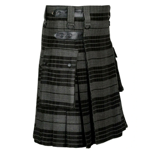 Kilt utilitaire hybride en tartan - Plusieurs motifs de tartan disponibles - Uniforme de fanfare - Kilt en tissu de laine fait main à carreaux écossais - Product Image 3