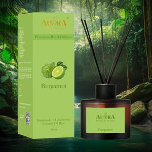 Premium Natural Peach Handmade Glass <b>Reed</b> <b>Diffuser</b> Set 100 ml Rattan Sticks Long Lasting Essential <b>Oil</b> Base 100+ Indian Scents - Product Image 6