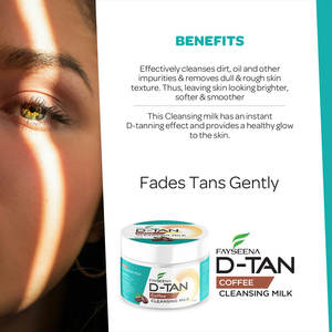 Lait nettoyant D-Tan Fayseena de qualité supérieure avec café, élimine le bronzage, nettoie en profondeur et éclaircit la peau, disponible à la vente - Product Image 4