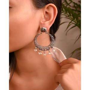 Pendientes de Aro Finos de Plata Meera Jaipur Sita - Product Image 2