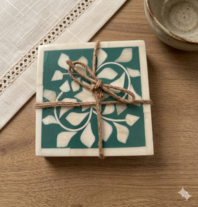 Soporte de madera de alta calidad con posavasos con incrustaciones de hueso, posavasos para bebidas, para mesa de centro, fiesta, alfombrillas y almohadillas decorativas - Product Image 1