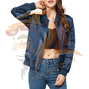 Full Sleeves Breathable Windproof Design Satin <b>Jacket</b> Fully Customizable <b>Women's</b> Satin <b>Jacket</b> with Contrast Color - Product Image 5
