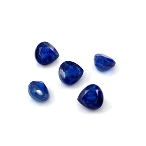 Saphir bleu naturel de Bangkok, taille cœur calibrée 6 mm, pierre précieuse de saphir bleu naturel à facettes pour la fabrication de bijoux - Product Image 5