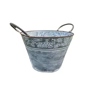 Juego de Macetas Metálicas Decorativas para Jardín con Asas, Duraderas, para Exteriores, para Flores, Plantas Verdes, Contenedor para Plantas - Product Image 6