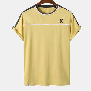 เสื้อยืดผู้ชายสไตล์ใหม่สำหรับฤดูร้อน แขนสั้น ผ้าฝ้าย 100% ระบายอากาศ แห้งเร็ว เหมาะสำหรับกิจกรรมกลางแจ้ง สวมใส่สบายสำหรับผู้ใหญ่ - Product Image 1