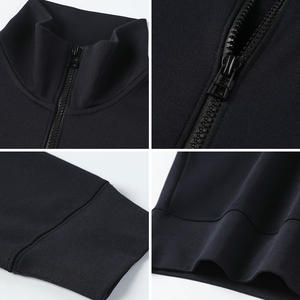 Sudadera corta de mujer con media cremallera, cuello alto, manga larga, estilo casual y ajuste holgado - Product Image 3