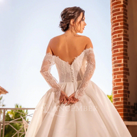 Jancember TK93-17 magnifiques robes de mariée en satin ivoire pour femmes