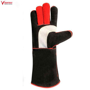 Safe Electric Welding <b>Gloves</b> 8 oz Anti-Slip Latex-Free <b>Long</b> Heat Heavy Duty Protective Cotton Heat Fire Resistance <b>Gloves</b> - Product Image 3